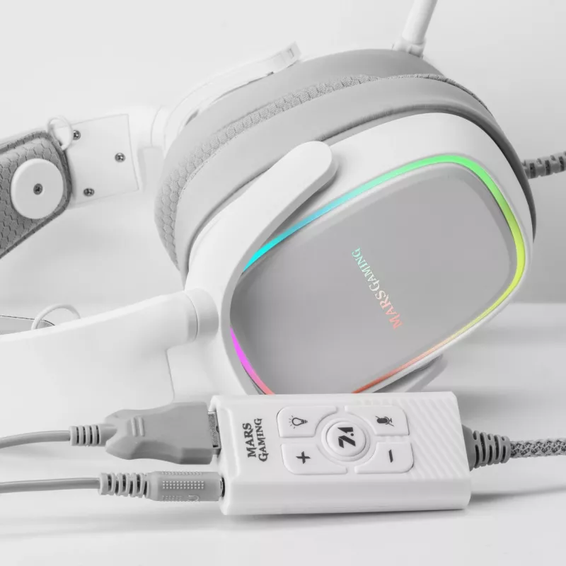 Garso plokštė Mars Gaming MSC2W 7.1 USB balta 3.5 mm