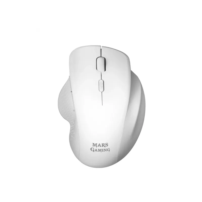 Mars Gaming MMWERGO belaidė pelė, ergonominė, balta, dešiniarankiams, mechaninė, RF belaidė, 3200 DPI, balta