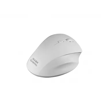 Mars Gaming MMWERGO belaidė pelė, ergonominė, balta, dešiniarankiams, mechaninė, RF belaidė, 3200 DPI, balta