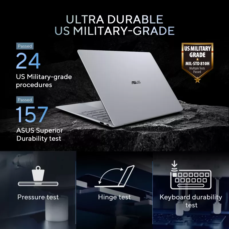 ASUS ExpertBook Ultra B9406CAA-TH0579X Copilot+ PC Intel Core Ultra 7 356H Nešiojamasis kompiuteris 35,6 cm (14 colių) WQXGA+ 32 GB LPDDR5x-SDRAM 1 TB SSD Wi-Fi 7 (802.11be) Windows 11 Pro US International Pilka