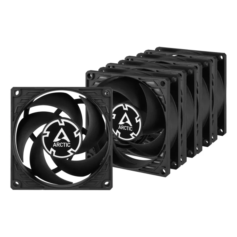 ARCTIC P8 Value Pack - slėgiui optimizuotas 80 mm ventiliatorius, 8 cm, 3000 aps./min., 0,3 sonų, 40,3 m³/val., juodas