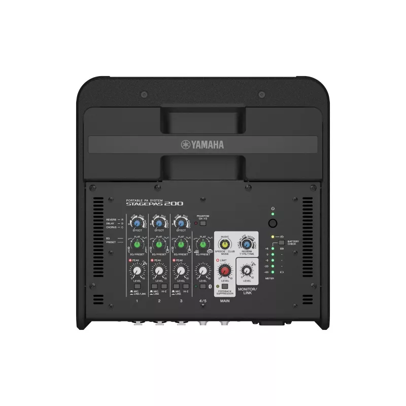 Laisvai pastatoma garsinimo sistema YAMAHA STAGEPAS 200BTR — 180 W, 2 krypčių, 60–20000 Hz, juoda