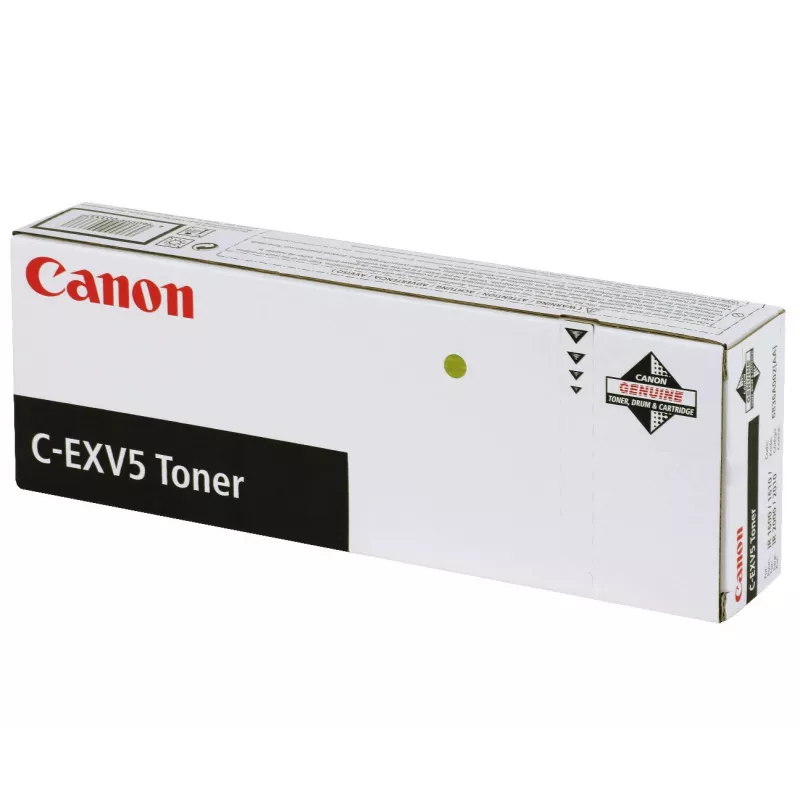 Canon C-EXV5 tonerio kasetė 2 vnt. Originali juoda Patvarumas: 15 700 puslapių, esant 6 % padengimui. Skirta naudoti su iR1600/ iR1610F/ iR2000 įrenginiais.