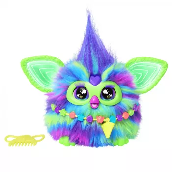 Interaktyvus žaislas HASBRO Furby Aurora Furbealis — spalvą keičiančios akys, interaktyvus augintinis