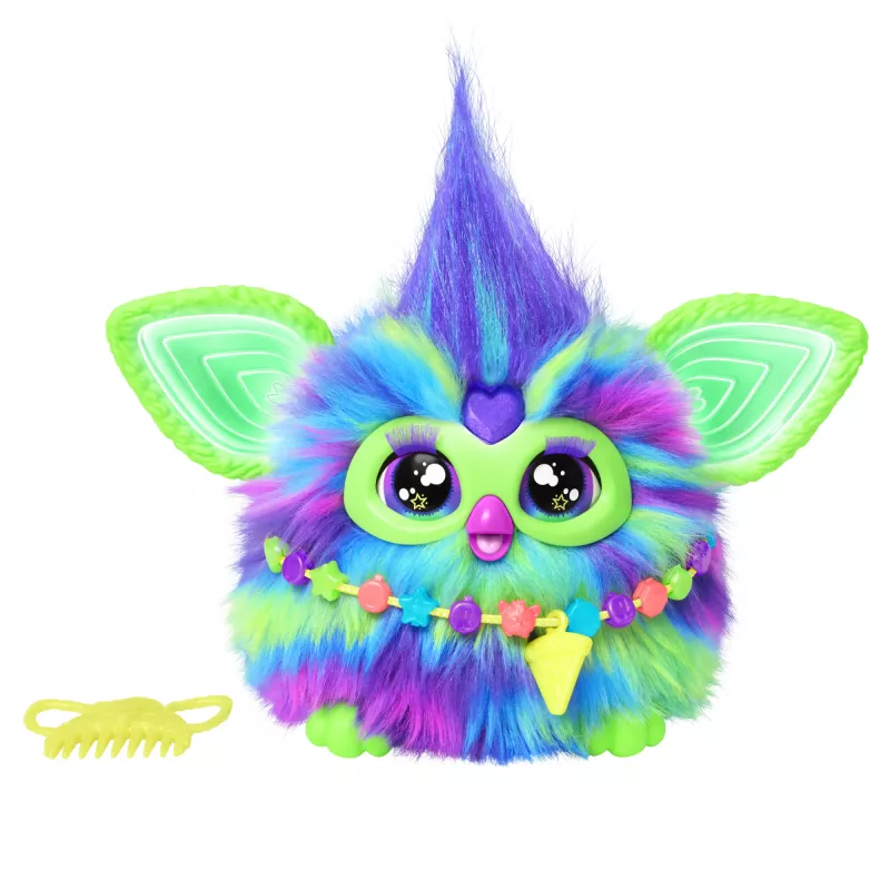Interaktyvus žaislas HASBRO Furby Aurora Furbealis — spalvą keičiančios akys, interaktyvus augintinis