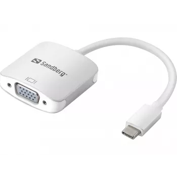 Sandberg USB-C į VGA jungtis, USB Type-C, VGA (D-Sub), Vyr., Mot., 1920 x 1080 (HD 1080), 2048 x 1152, 1080p
