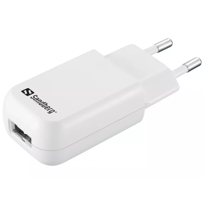Sandberg Mini AC kroviklis USB 1A EU, vidaus, kintamoji srovė, 5 V, juoda, balta