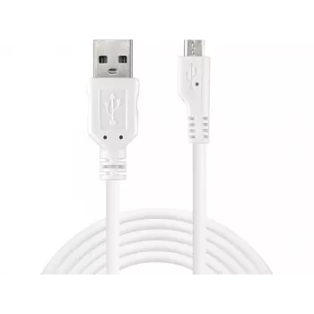 Sandberg MicroUSB sinchronizavimo / įkrovimo laidas 3 m, 3 m, USB A, Micro-USB B, USB 2.0, Vyr./Vyr., Balta