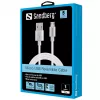 Sandberg MicroUSB reversinis laidas 1m, 1 m, USB A, Micro-USB A, sidabrinis, baltas