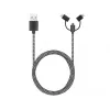 Sandberg 3in1 Lightning+MicroUSB+USB-C 1m, 1 m, Micro-USB A, USB A, Male/Male, Juoda, Pilka