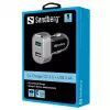 Sandberg automobilinis pakrovėjas 1xQC 3.0+1xUSB2.4A, automobilinis, cigarečių žiebtuvėlis, 12 V, aliuminis, juodas