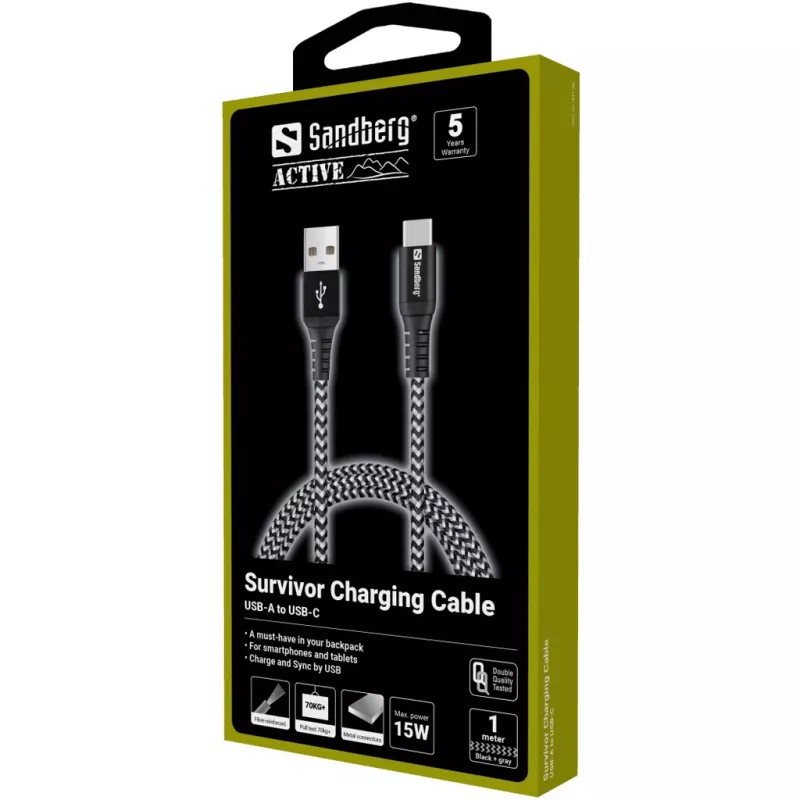 Sandberg Survivor USB-C–USB-A laidas 1 m