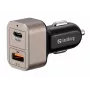 Sandberg automobilinis pakrovėjas 1xQC3.0+1xUSBC 24W, automobilinis, žiebtuvėlio lizdas, 12 V, juoda, pilka