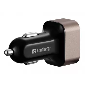 Sandberg automobilinis pakrovėjas 1xQC3.0+1xUSBC 24W, automobilinis, žiebtuvėlio lizdas, 12 V, juoda, pilka