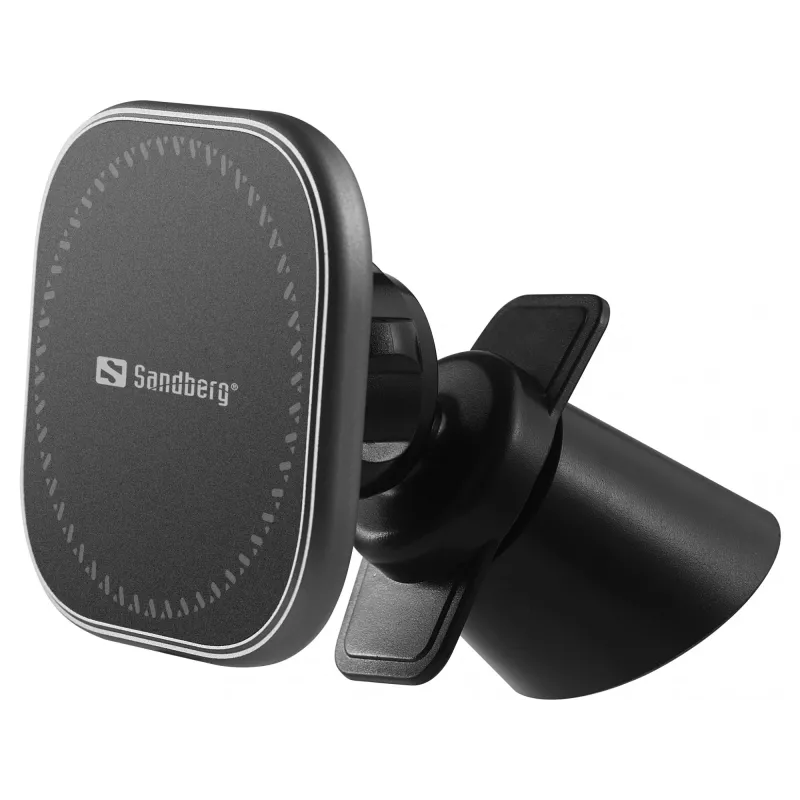 Sandberg In Car Wireless Magnetic Charger 15W, automobilinis, USB, belaidis įkrovimas, 1,2 m, juodas