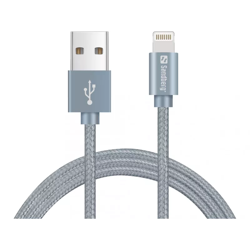 Sandberg Excellence Lightning pilkas 1 m, 1 m, Lightning, USB A, pilkas, tiesus, tiesus