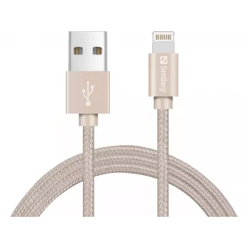 Sandberg Excellence Lightning Gold 1m, 1 m, Lightning, USB A, Auksinis, Tiesus, Tiesus
