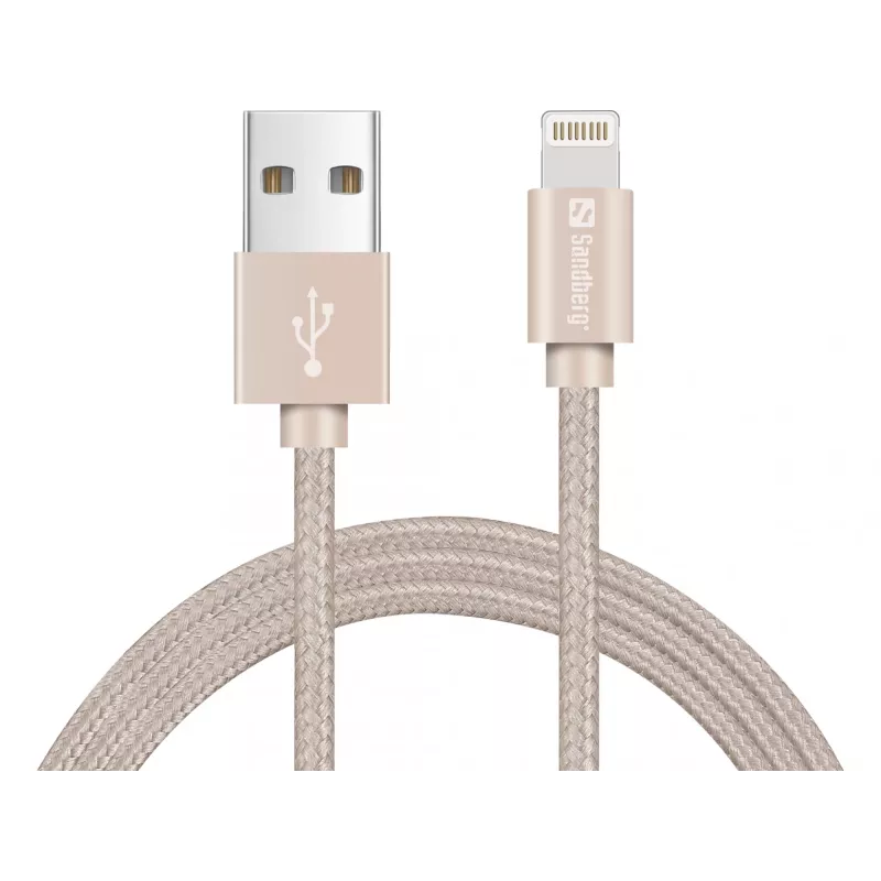 Sandberg Excellence Lightning Gold 1m, 1 m, Lightning, USB A, Auksinis, Tiesus, Tiesus