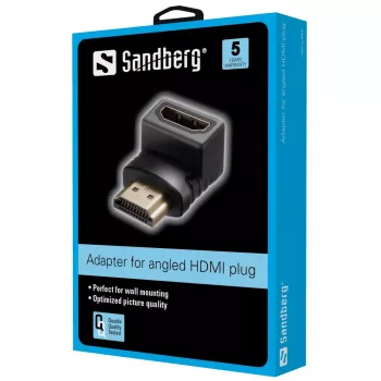 Sandberg HDMI 2.0 kampinis adapteris, HDMI, HDMI, juoda