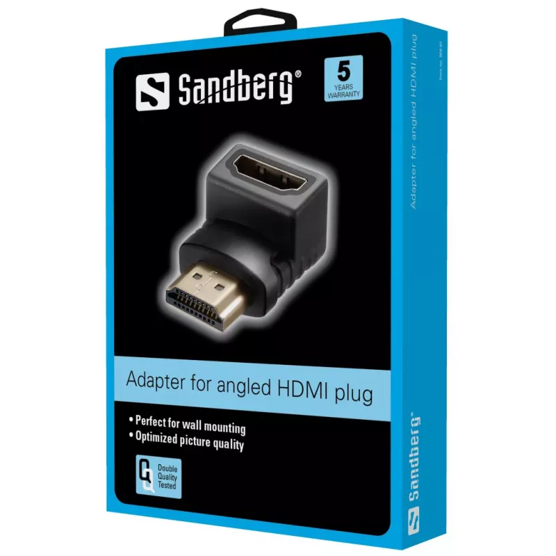 Sandberg HDMI 2.0 kampinis adapteris, HDMI, HDMI, juoda