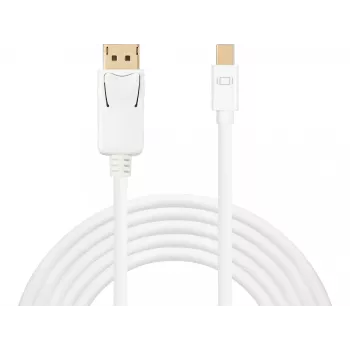 Sandberg DP-MiniDP 1.2 4K M-M 2m, 2 m, DisplayPort, Mini DisplayPort, jungtis, jungtis, balta