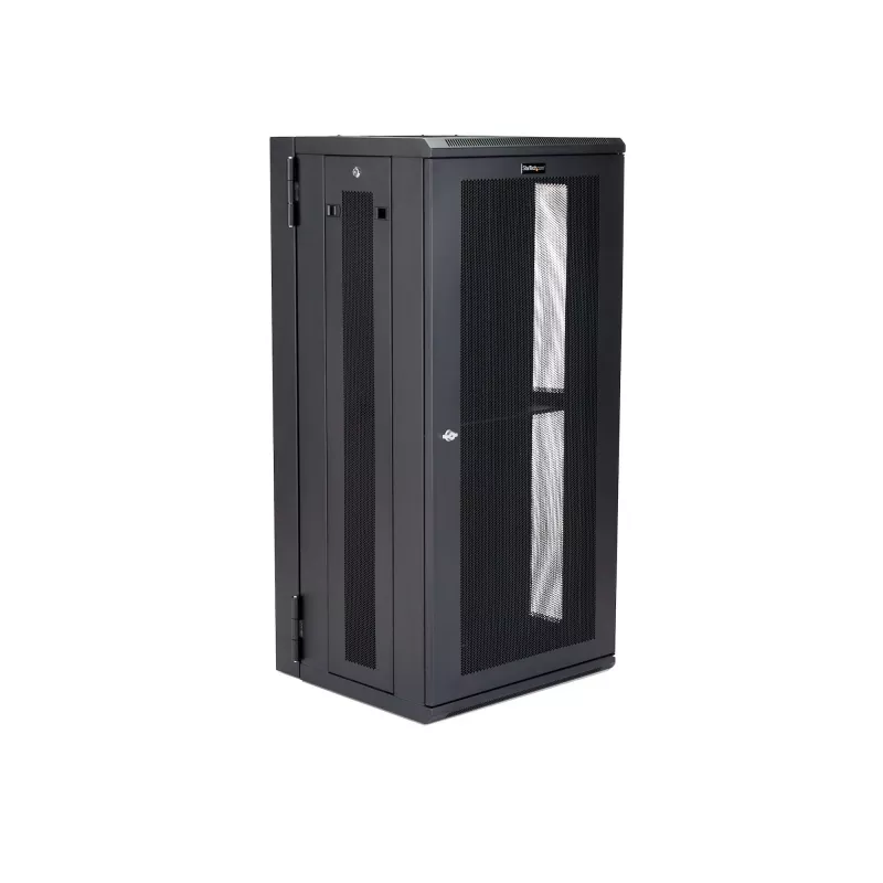 StarTech.com 4-Post 26U Wall Mount Network Cabinet su 1U Shelf, 19 inch Hinged Wall-Mounted Server Rack for Data / AV / Electronics / Computer Equipment, Flexible Vented Rack Enclosure