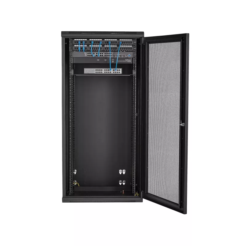 StarTech.com 4-Post 26U Wall Mount Network Cabinet su 1U Shelf, 19 inch Hinged Wall-Mounted Server Rack for Data / AV / Electronics / Computer Equipment, Flexible Vented Rack Enclosure