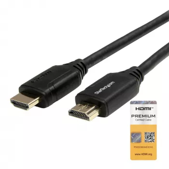 StarTech.com 9,8 pėdų (3 m) HDMI 2.0 laidas, 4K Premium sertifikuotas didelės spartos HDMI laidas su Ethernet, 4K 60Hz HDR10, UHD HDMI laidas / laidas, M/M fiksacinės jungtys