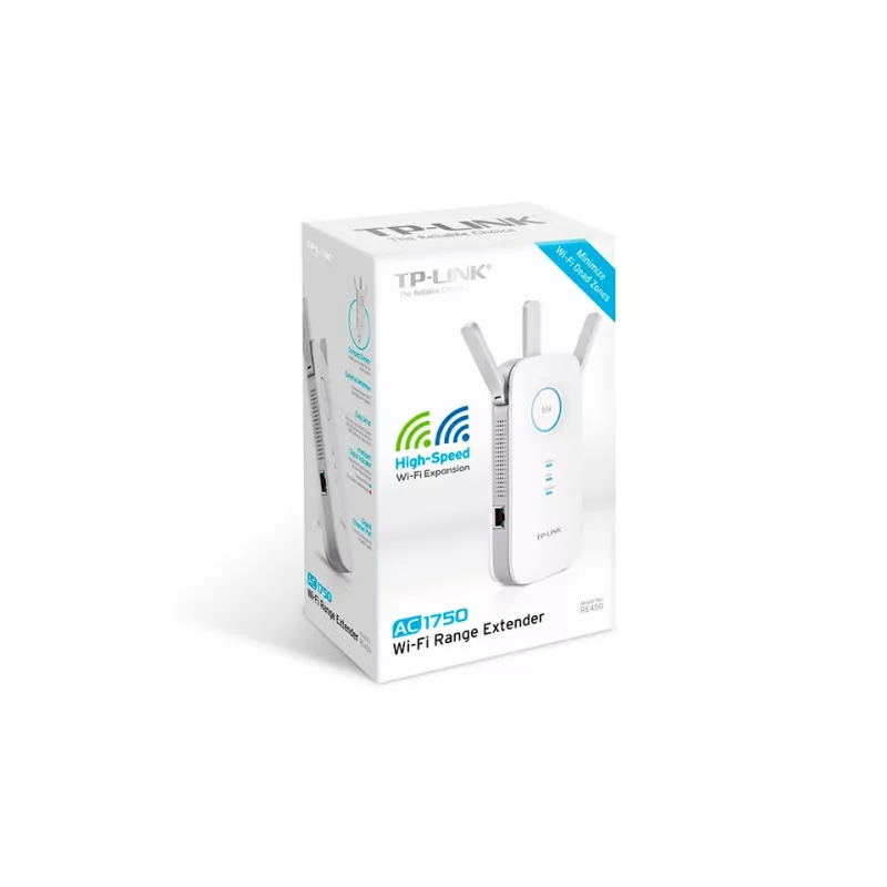 TP-Link RE450 tinklo plėtiklis Tinklo siųstuvas Baltas 10, 100, 1000 Mbit/s
