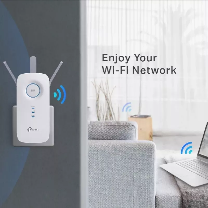 TP-Link RE450 tinklo plėtiklis Tinklo siųstuvas Baltas 10, 100, 1000 Mbit/s