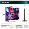 Hisense 75E7S PRO TV 190,5 cm (75 col.) UHD+ Išmanusis televizorius Wi-Fi Juodas 350 cd/m²