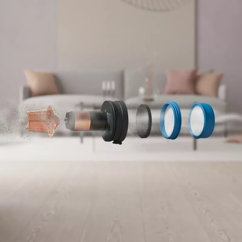 Electrolux EP71B14WET belaidis dulkių siurblys Baterija Sausas Be maišelio 0.3 L Mėlynas 4 Ah