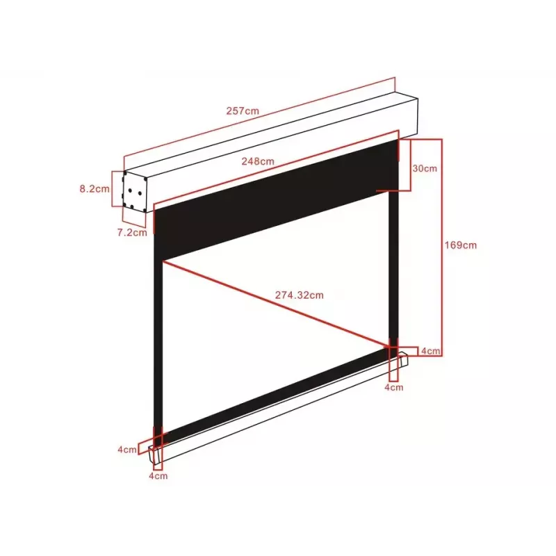 Multibrackets M 16:9 Motorizuotas projekcinis ekranas 240x135, 108 coliai