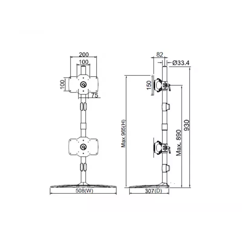 Multibrackets M VESA Desktopmount Single Stand 24 col.–32 col. išplėtimo rinkinys