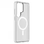 Cellularline Clear Mag - Galaxy S26 Ultra Itin atsparus permatomas dėklas su guminiu kraštu, suderinamas su Qi2 ekosistema ir magnetiniais priedais, apdorotas, kad nesigelstų.