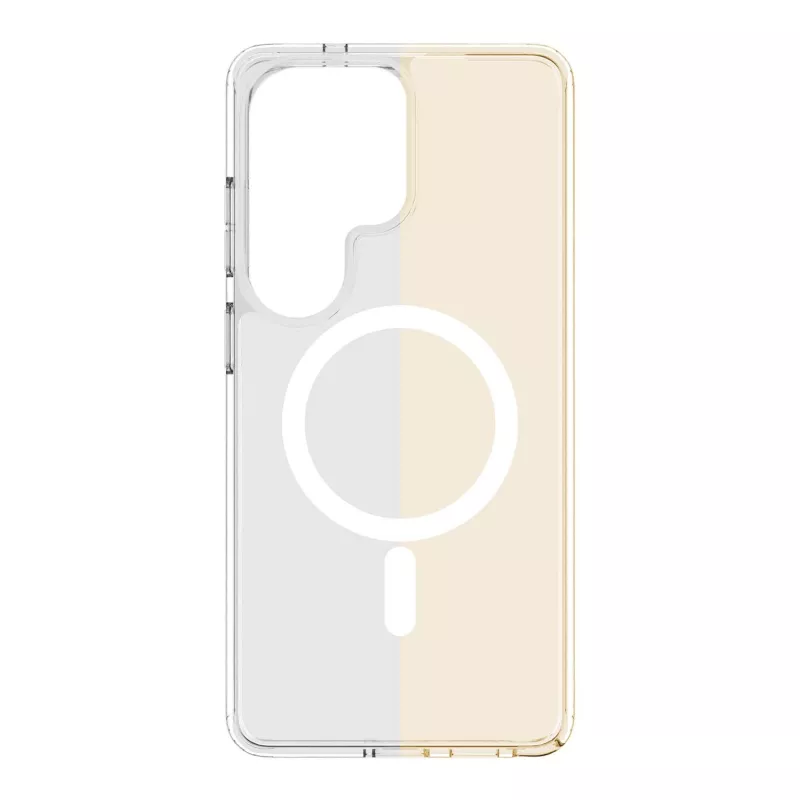 Cellularline Clear Mag - Galaxy S26 Ultra Itin atsparus permatomas dėklas su guminiu kraštu, suderinamas su Qi2 ekosistema ir magnetiniais priedais, apdorotas, kad nesigelstų.