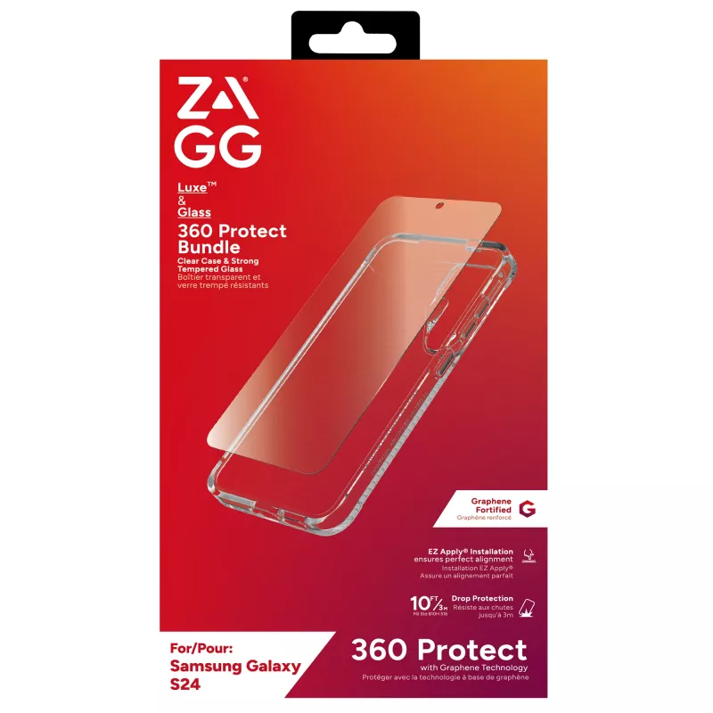 ZAGG Luxe & Glass 360 Bundle Galaxy S24, Dėklas, Samsung, Galaxy S24, 15,8 cm (6,2 inch), permatomas