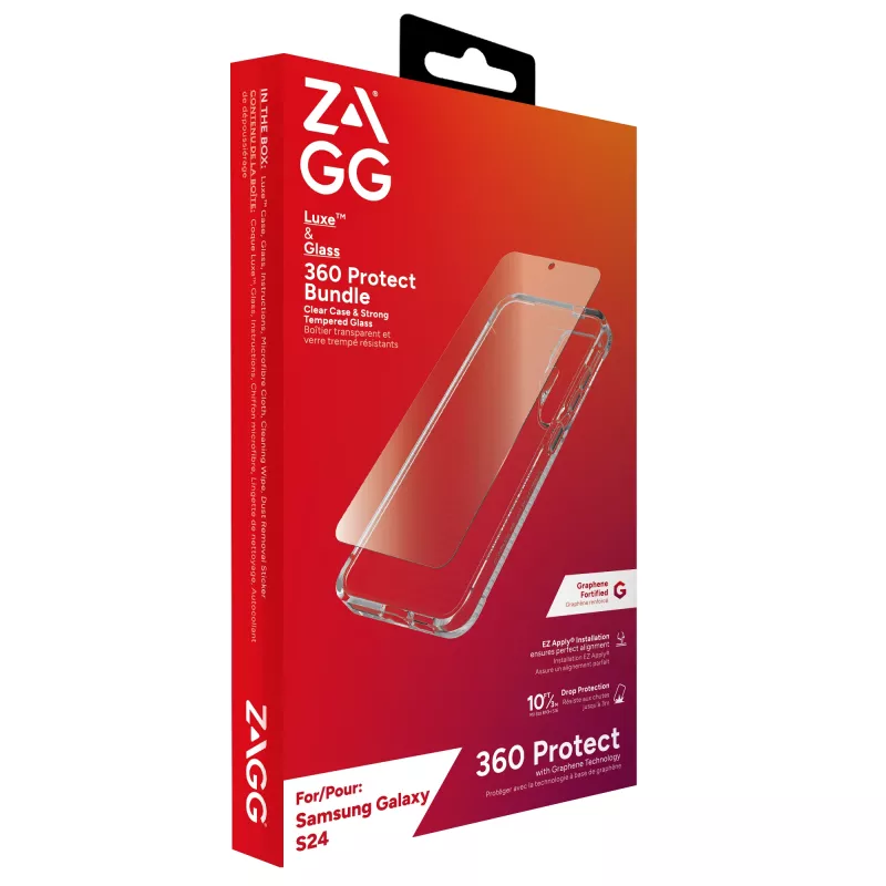 ZAGG Luxe & Glass 360 Bundle Galaxy S24, Dėklas, Samsung, Galaxy S24, 15,8 cm (6,2 inch), permatomas