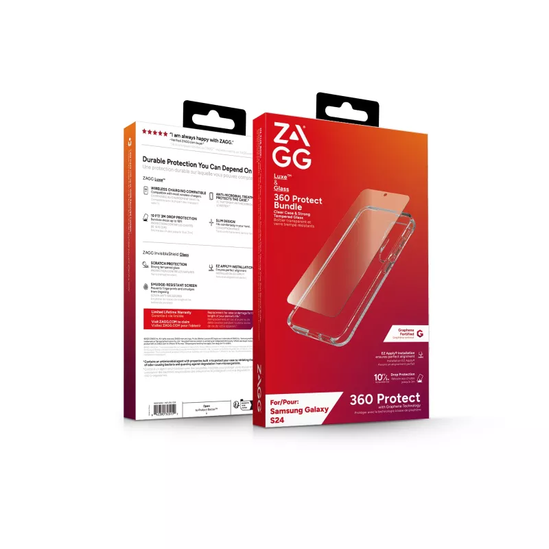 ZAGG Luxe & Glass 360 Bundle Galaxy S24, Dėklas, Samsung, Galaxy S24, 15,8 cm (6,2 inch), permatomas