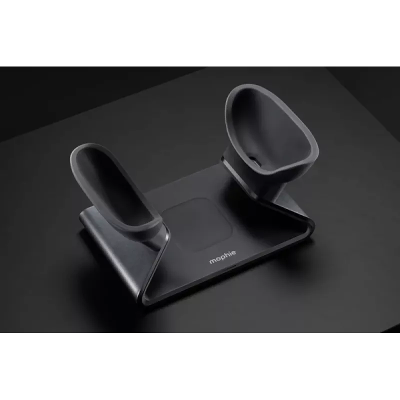 „mophie“ įkrovimo stovas „AirPods Max“, skirtas patalpoms, USB, belaidis įkrovimas, juodas