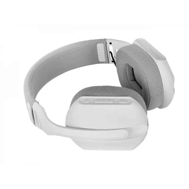 Mars Gaming MHW-PROW ausinės, laidinės ir belaidės, galvos juostos, USB Type-C, Bluetooth, baltos