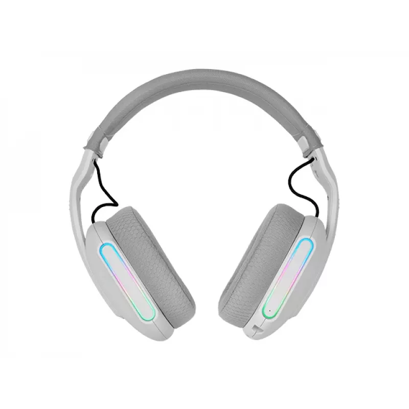 Mars Gaming MHW-PROW ausinės, laidinės ir belaidės, galvos juostos, USB Type-C, Bluetooth, baltos