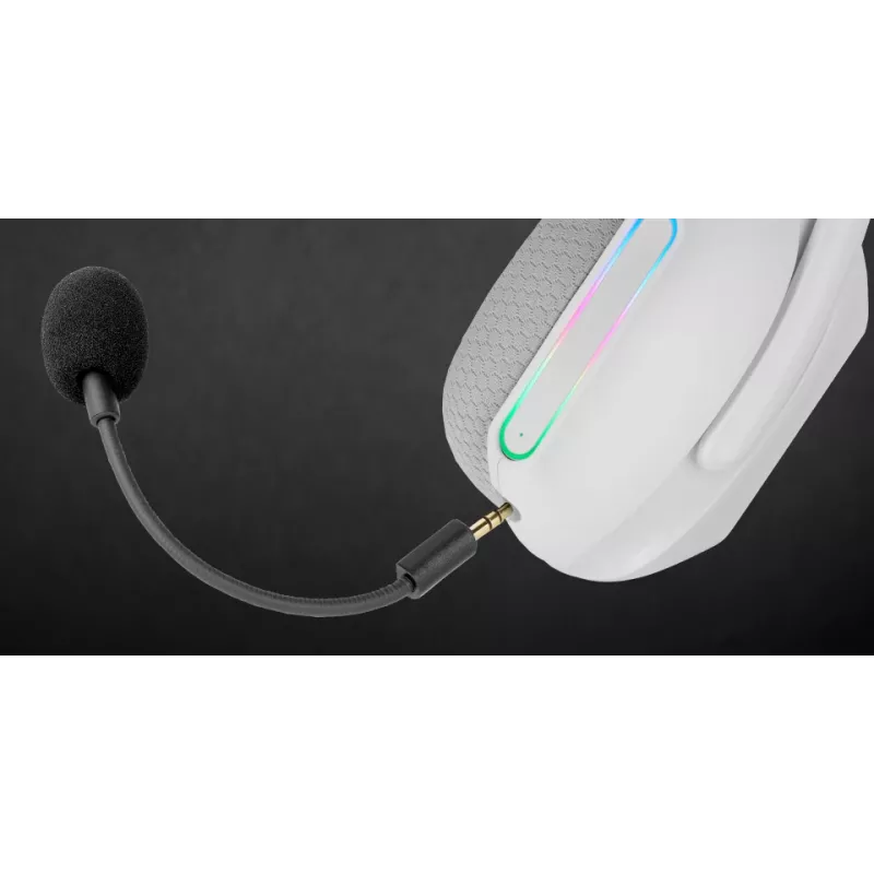 Mars Gaming MHW-PROW ausinės, laidinės ir belaidės, galvos juostos, USB Type-C, Bluetooth, baltos
