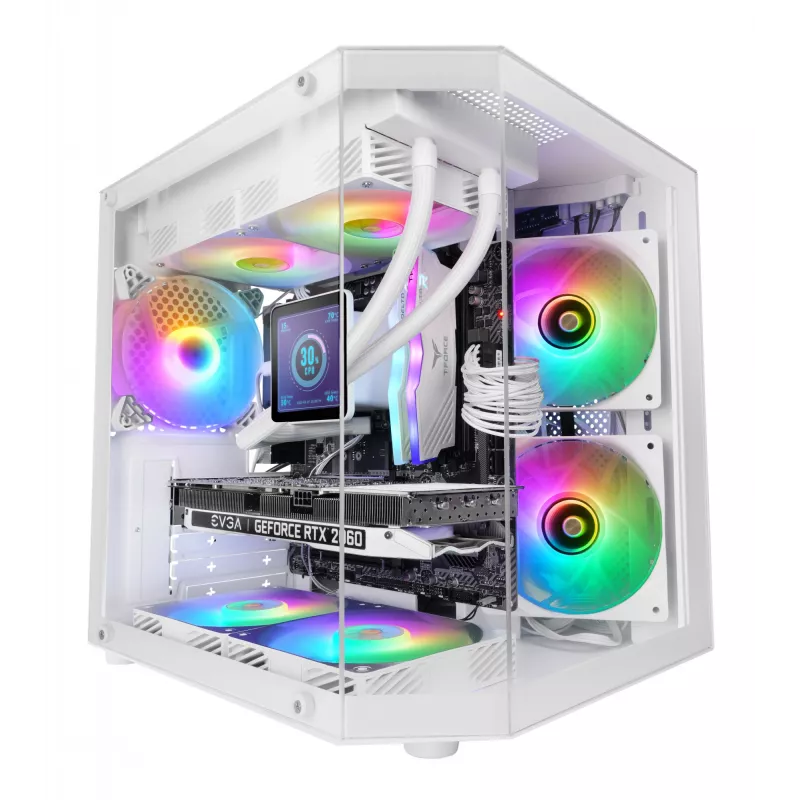 Mars Gaming MC-3TLITEW Mini Tower baltas