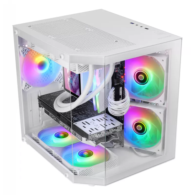 Mars Gaming MC-3TLITEW Mini Tower baltas