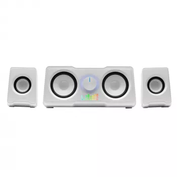 Mars Gaming MS22W kompaktiškos žaidimų kolonėlės 2.2 RGB Flow subwooferis + 4 aktyvios kolonėlės DSP garsas 35W balta