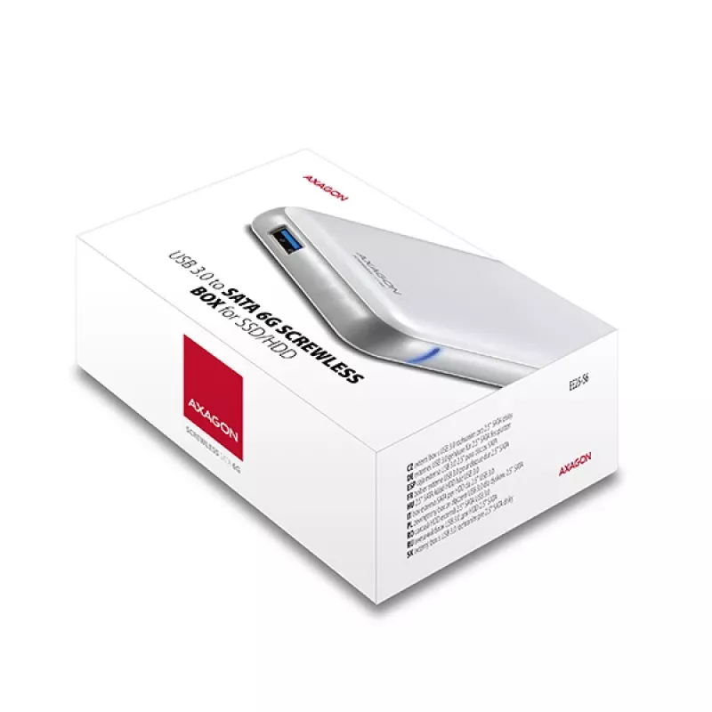 Axagon EE25-S6 atminties diskų dėklas HDD/SSD dėklas Baltas 2.5 colio