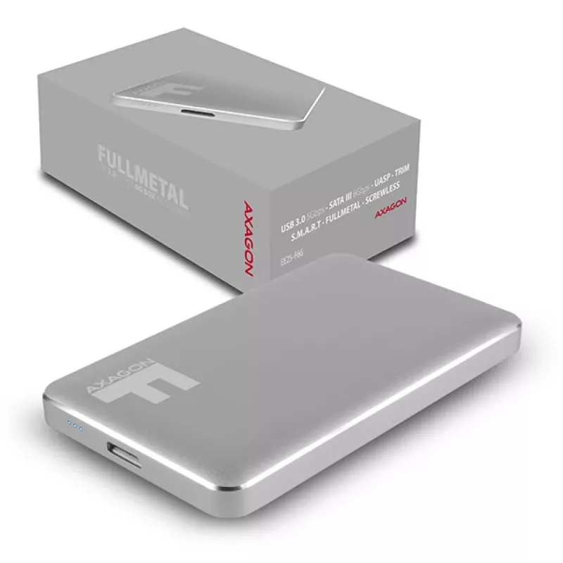 Axagon EE25-F6G atminties diskų dėžutė HDD/SSD dėžutė Pilka 2,5 colio