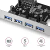 Axagon PCEU-430VL sąsajos plokštės / adapteris Vidinis USB 3.2 Gen 1 (3.1 Gen 1)