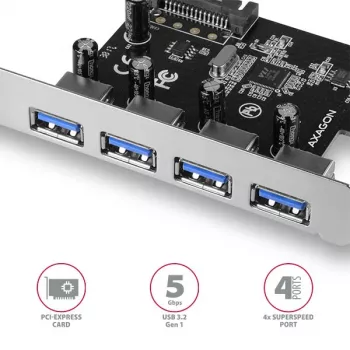 Axagon PCEU-430VL sąsajos plokštės / adapteris Vidinis USB 3.2 Gen 1 (3.1 Gen 1)
